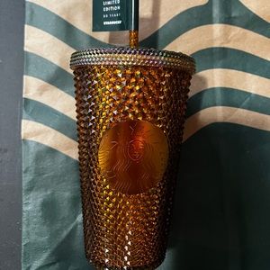 Starbucks Anniversary Gold Copper Studded
Diamond Tumbler 16oz Grande NWT